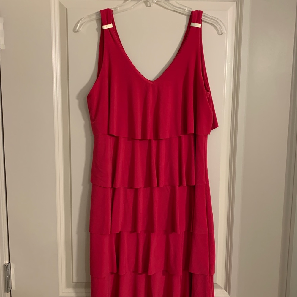 Fuchsia Ruffle Short Dress